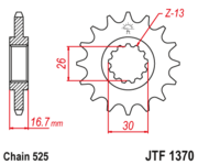 JT Звезда цепного привода JTF1370.16RB