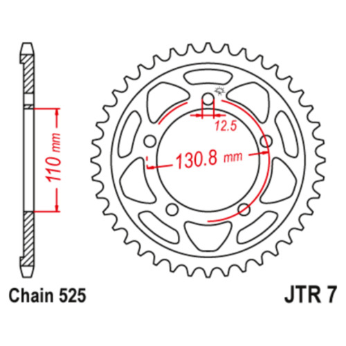 JT Звезда цепного привода JTR7.45ZBK