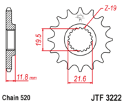 JT Звезда цепного привода JTF3222.12