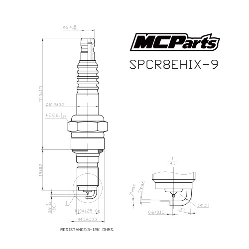 MCP Свеча зажигания аналог CR8EHIX-9