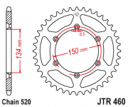 JT Звезда цепного привода JTR460.44