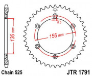 JT Звезда цепного привода JTR1791.42