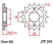 JT Звезда цепного привода JTF314.16
