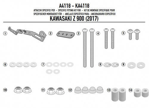 GIVI Комплект крепежа для A4118