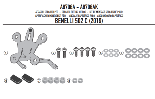 GIVI Комплект крепления для BENELLI 502C 2019