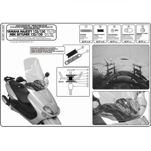 GIVI Крепеж ветрового стекла Yamaha Majesty 125/150/180 (01-11)
