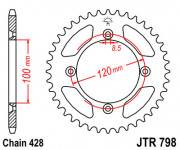 JT Звезда цепного привода JTR798.48