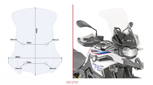 GIVI Стекло высокое ветровое BMW F750 GS (2018 - )