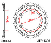 JT Звезда цепного привода JTR1306.40