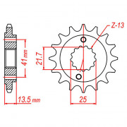 MTX Звезда цепного привода аналог JTF296.16RB