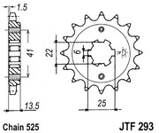 JT Звезда цепного привода JTF293.14