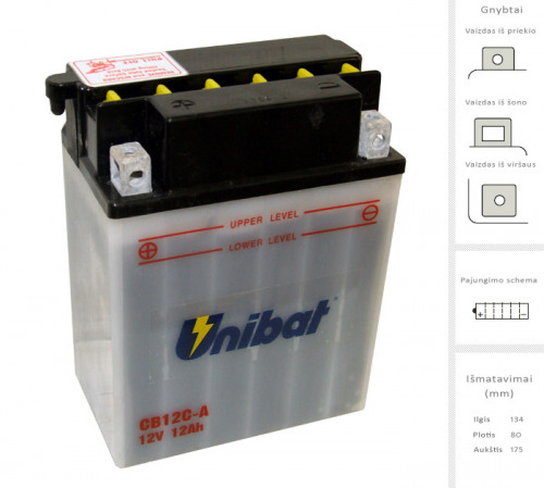UNIBAT Аккумулятор YB12C-A
