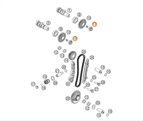 KTM Винт распредвала М10х1х39 450/505  07-08