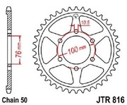 JT Звезда цепного привода JTR816.52