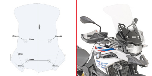 GIVI Стекло высокое ветровое BMW F750 GS (2018 - )