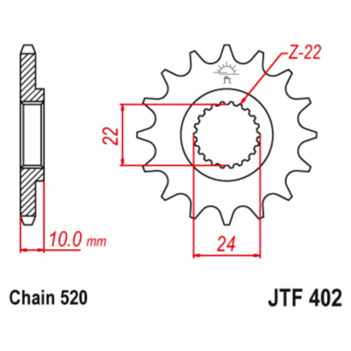 JT Звезда цепного привода JTF402.16RB