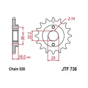 JT Звезда цепного привода JTF736.14