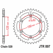 JT Звезда цепного привода JTR897.51SC