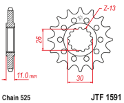 JT Звезда цепного привода JTF1591.15