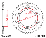 JT Звезда цепного привода JTR301.48