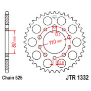 JT Звезда цепного привода JTR1332.44