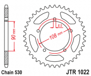 JT Звезда цепного привода JTR1022.38