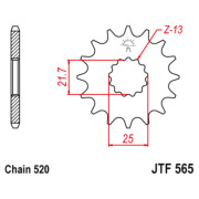 JT Звезда цепного привода JTF565.15RB