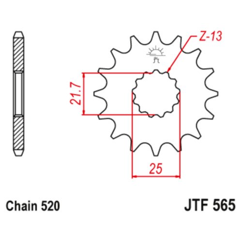 JT Звезда цепного привода JTF565.15RB