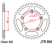 JT Звезда цепного привода JTR894.50ZBK