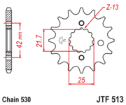 JT Звезда цепного привода JTF513.15RB