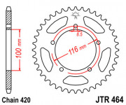 JT Звезда цепного привода JTR464.44