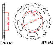 JT Звезда цепного привода JTR464.44