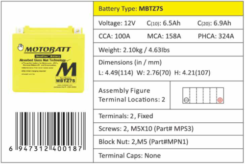 MOTOBATT Аккумулятор YTZ7S