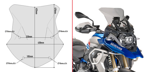 GIVI Ветровое стекло R1200GS Adventure (14-18) / R1250GS (царапины)