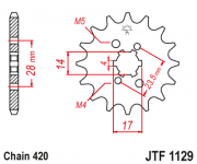 JT Звезда цепного привода JTF1129.14