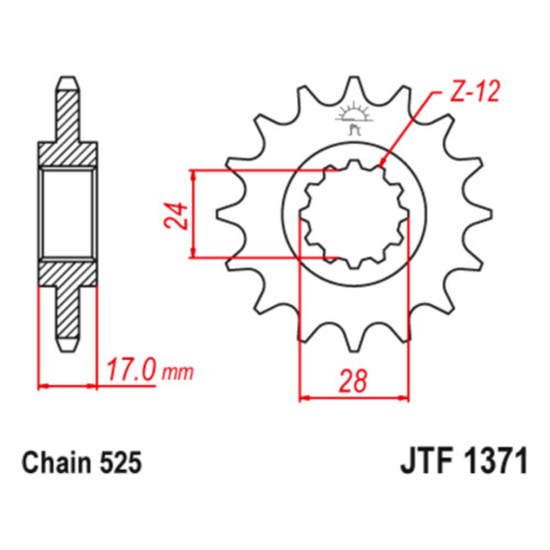 JT Звезда цепного привода JTF1371.15