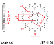 JT Звезда цепного привода JTF1129.15