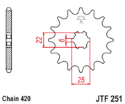 JT Звезда цепного привода 16-E251