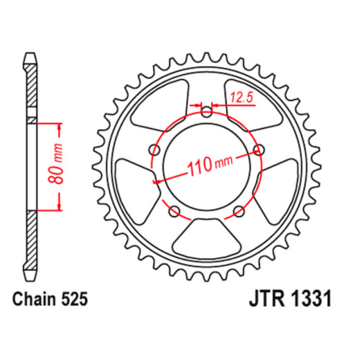 JT Звезда цепного привода JTR1331.42ZBK
