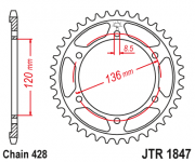 JT Звезда цепного привода JTR1847.51