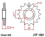 JT Звезда цепного привода JTF1581.16