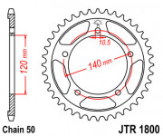JT Звезда цепного привода JTR1800.40