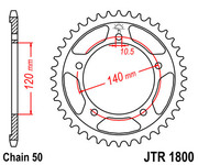 JT Звезда цепного привода JTR1800.40