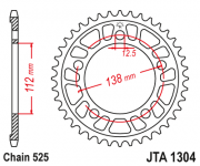JT Звезда цепного привода JTA1303.41BLK