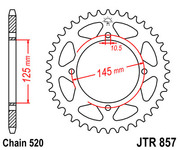 JT Звезда цепного привода JTR857.40