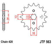 JT Звезда цепного привода JTF563.13