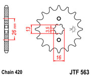 JT Звезда цепного привода JTF563.13