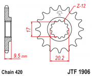 JT Звезда цепного привода JTF1906.12