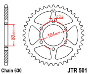 JT Звезда цепного привода JTR501.40