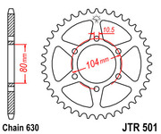 JT Звезда цепного привода JTR501.40